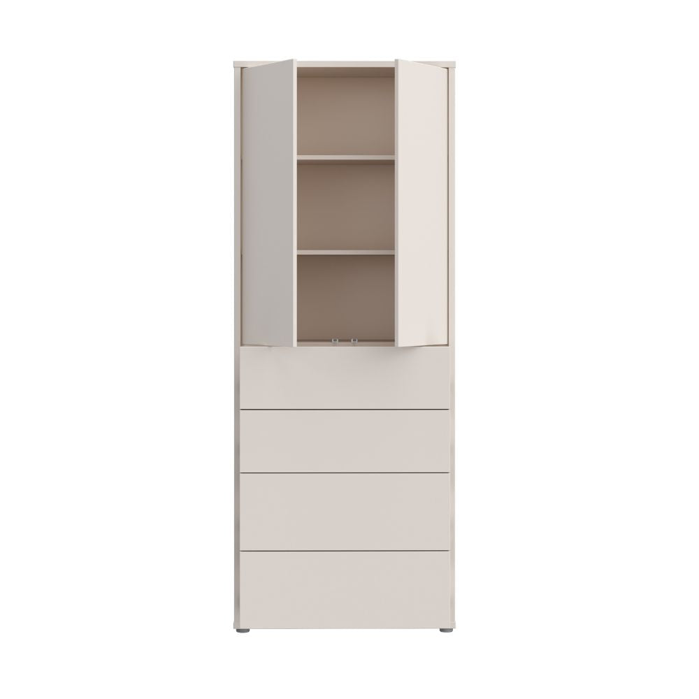 Mobile multiuso 4 cassetti e 2 ante  colore cashmere 75x35x192 Medea