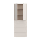 Mobile multiuso 4 cassetti e 2 ante  colore cashmere 75x35x192 Medea