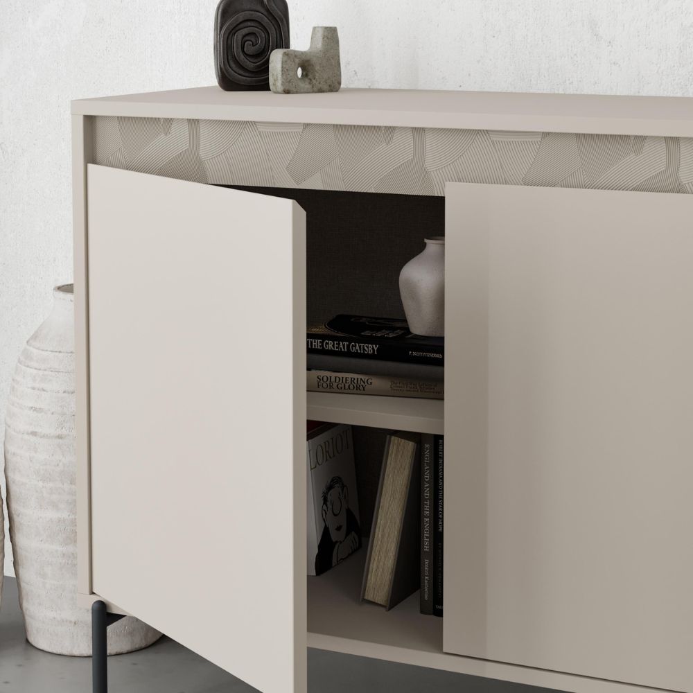 Madia tre ante cashmere e dettaglio decorativo 150x40x79.5H Mott150