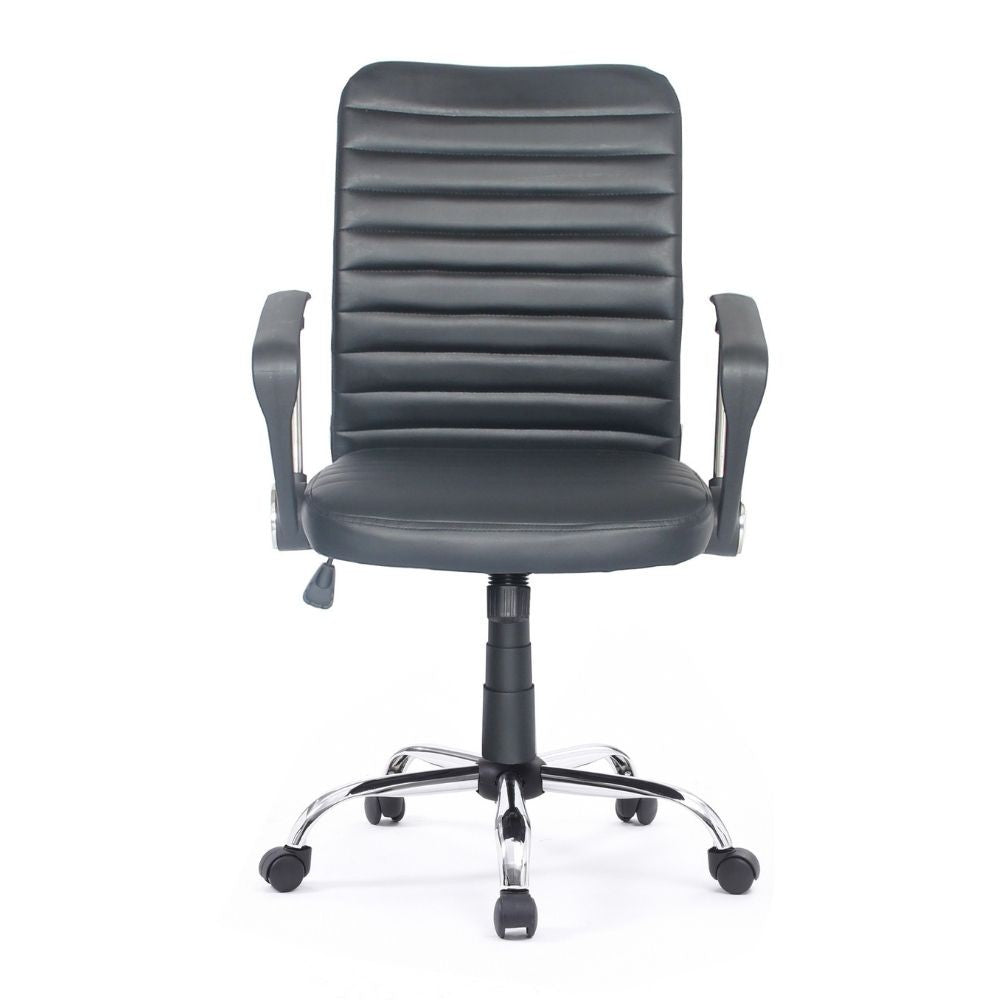 Poltrona ufficio base cromata colore nero Asgar