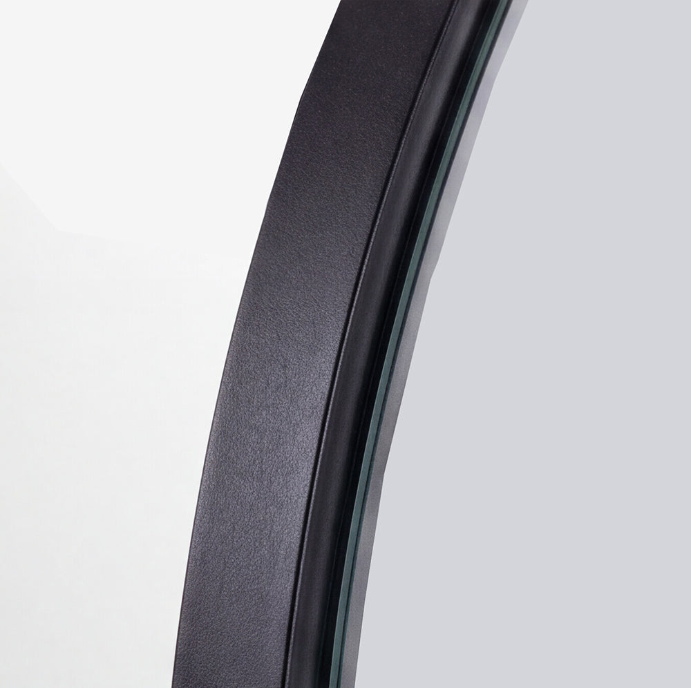 Specchio decorativo rotondo da parete 60x60 cm con cornice nera MR005
