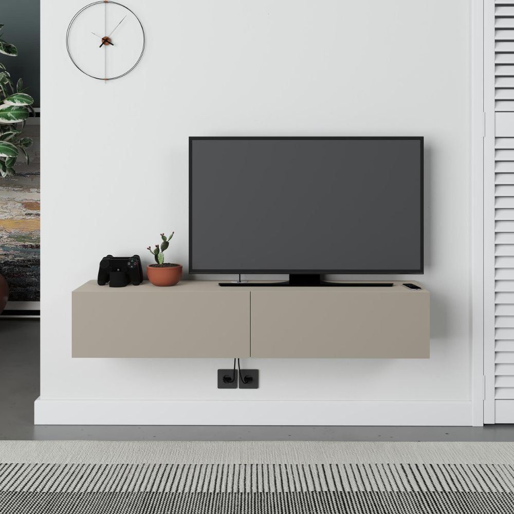 Mobile porta Tv sospeso 2 ante a ribalta colore cashmere Francy