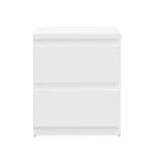 Comodino 2 cassetti colore bianco 41.8x32.2x49.3H Morgan