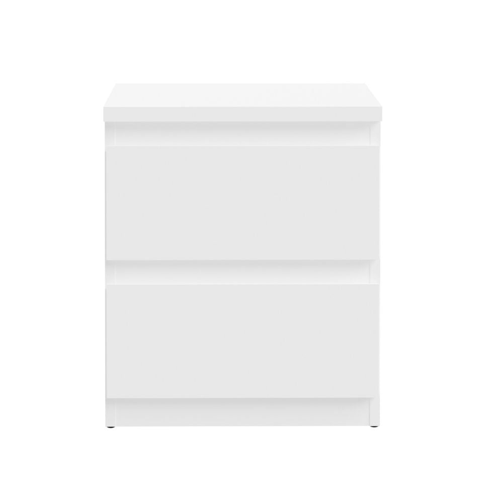 Comodino 2 cassetti colore bianco 41.8x32.2x49.3H Morgan