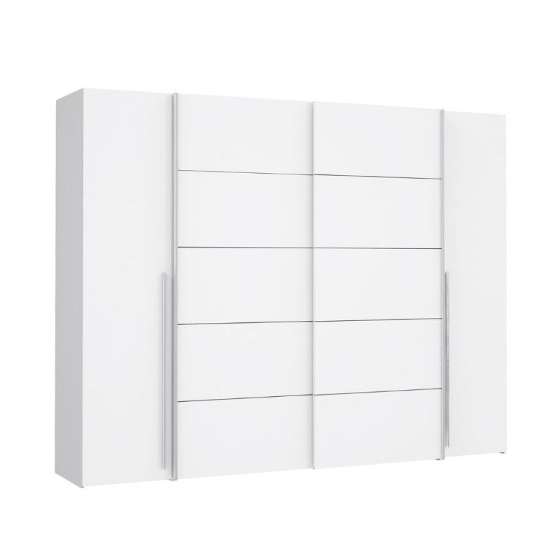 Armadio con 2 ante scorrevoli e 2 battenti 270x61x210 colore bianco Callia