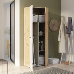 Armadio multiuso 2 ante rovere con anta bianca 68x36.5x181H Teodoro