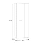 Armadio multiuso 2 ante rovere con anta bianca 68x36.5x181H Teodoro