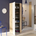 Armadio multiuso 2 ante rovere con anta bianca 69x36.5x181H Teodoro