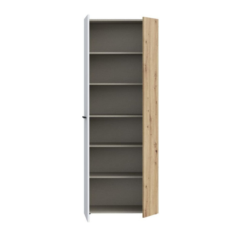 Armadio multiuso 2 ante rovere con anta bianca 69x36.5x181H Teodoro
