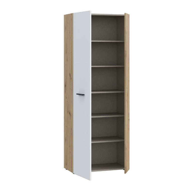 Armadio multiuso 2 ante rovere con anta bianca 69x36.5x181H Teodoro