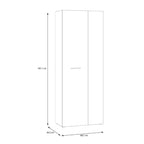 Armadio multiuso 2 ante rovere con anta bianca 69x36.5x181H Teodoro