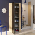 Armadio multiuso 2 ante rovere con anta nera 69x36.5x181H Teodoro