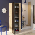 Armadio multiuso 2 ante rovere con anta nera 69x36.5x181H Teodoro