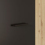 Armoire polyvalente 2 portes chêne avec porte noire 69x36.5x181H Teodoro