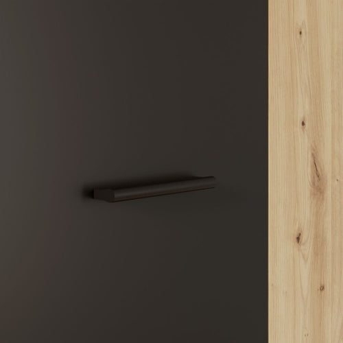 Armadio multiuso 2 ante rovere con anta nera 69x36.5x181H Teodoro