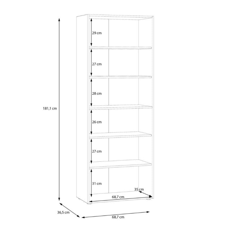 Armoire polyvalente 2 portes chêne avec porte noire 69x36.5x181H Teodoro