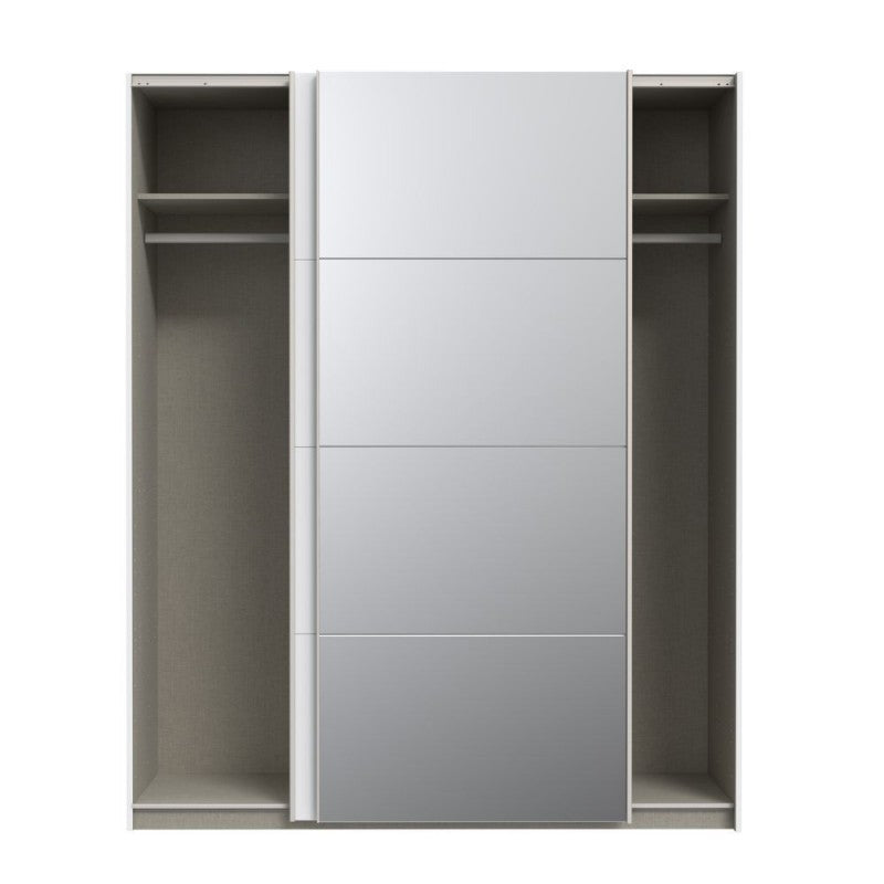 Armadio 2 ante scorrevoli con anta a specchio 170x61x210.5H Elio
