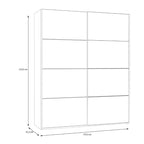 Armadio 2 ante scorrevoli con anta a specchio 170x61x210.5H Elio