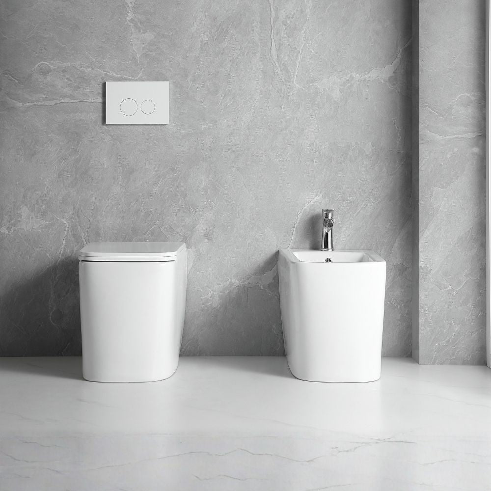 WC à poser au sol, en céramique, blanc brillant FT54D