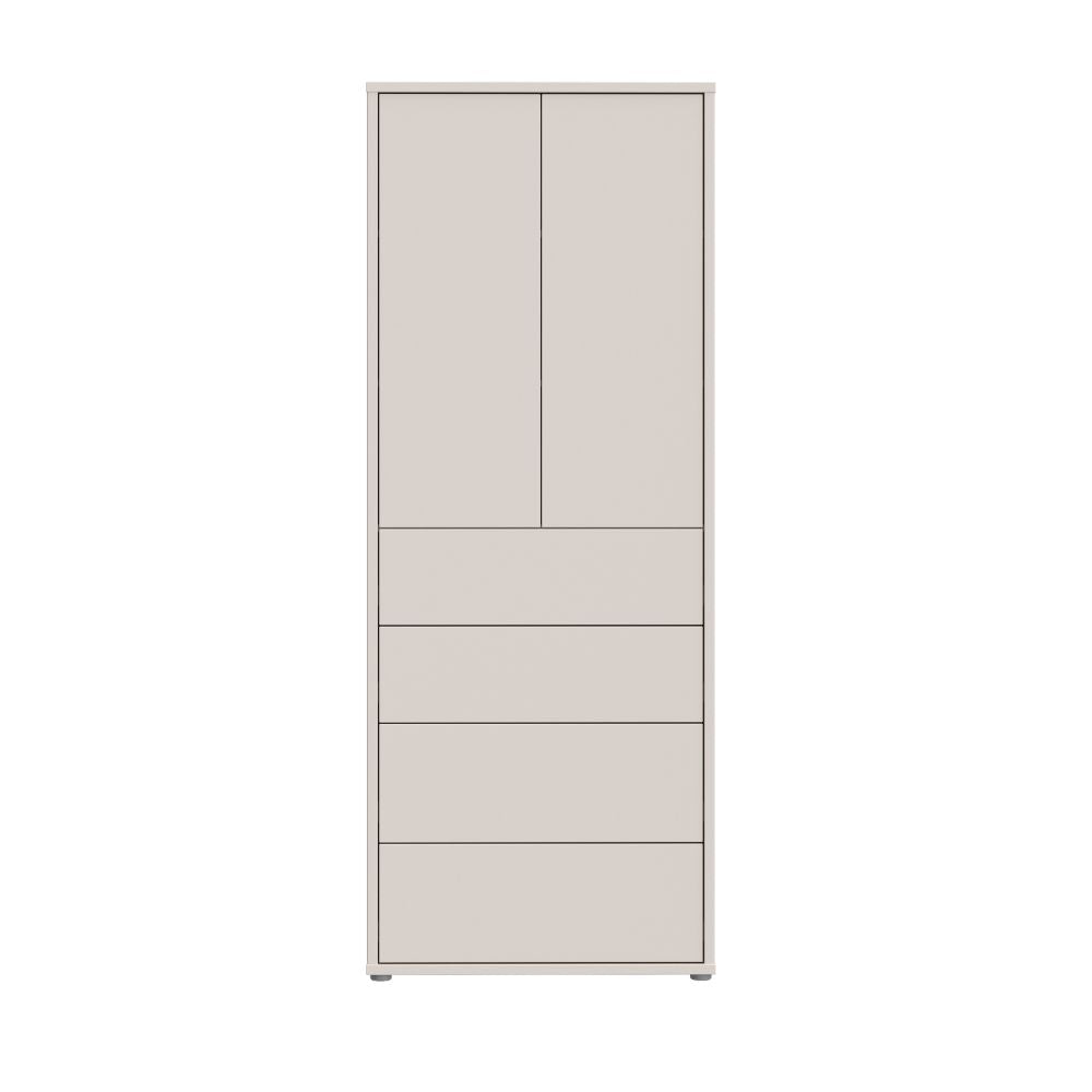 Mobile multiuso 4 cassetti e 2 ante  colore cashmere 75x35x192 Medea