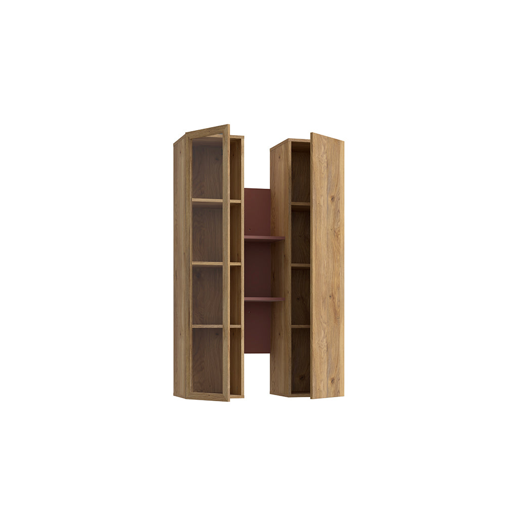 Parete attrezzata Core con porta Tv e pensili rovere e terracotta Core