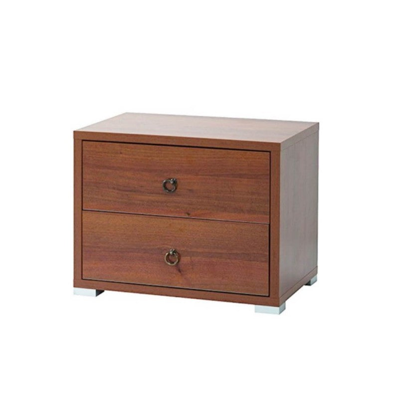 Nachttisch mit 2 Schubladen, antik Nussbaum, 52x36x43H cm, montiert