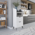 Mobile multiuso 60x136H cm con cassetti colore bianco e ripiano retro grey - Gorki