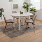 Runder ausziehbarer Tisch in Weiß 100x76H cm - Circe