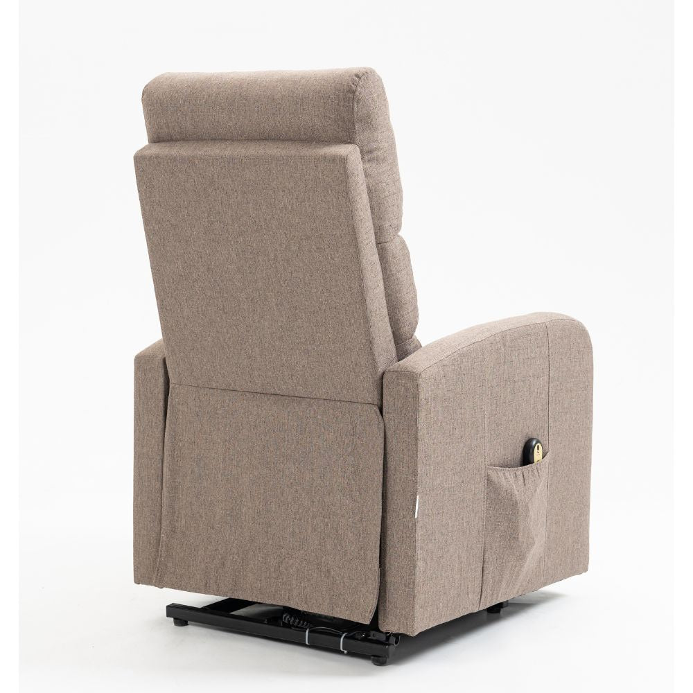 Fauteuil releveur 1 moteur en tissu couleur cappuccino - Lorena