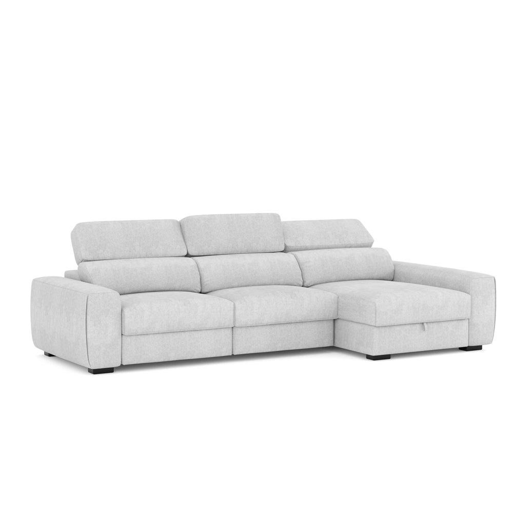 Divano con penisola reversibile e funzione letto colore grigio - Duke