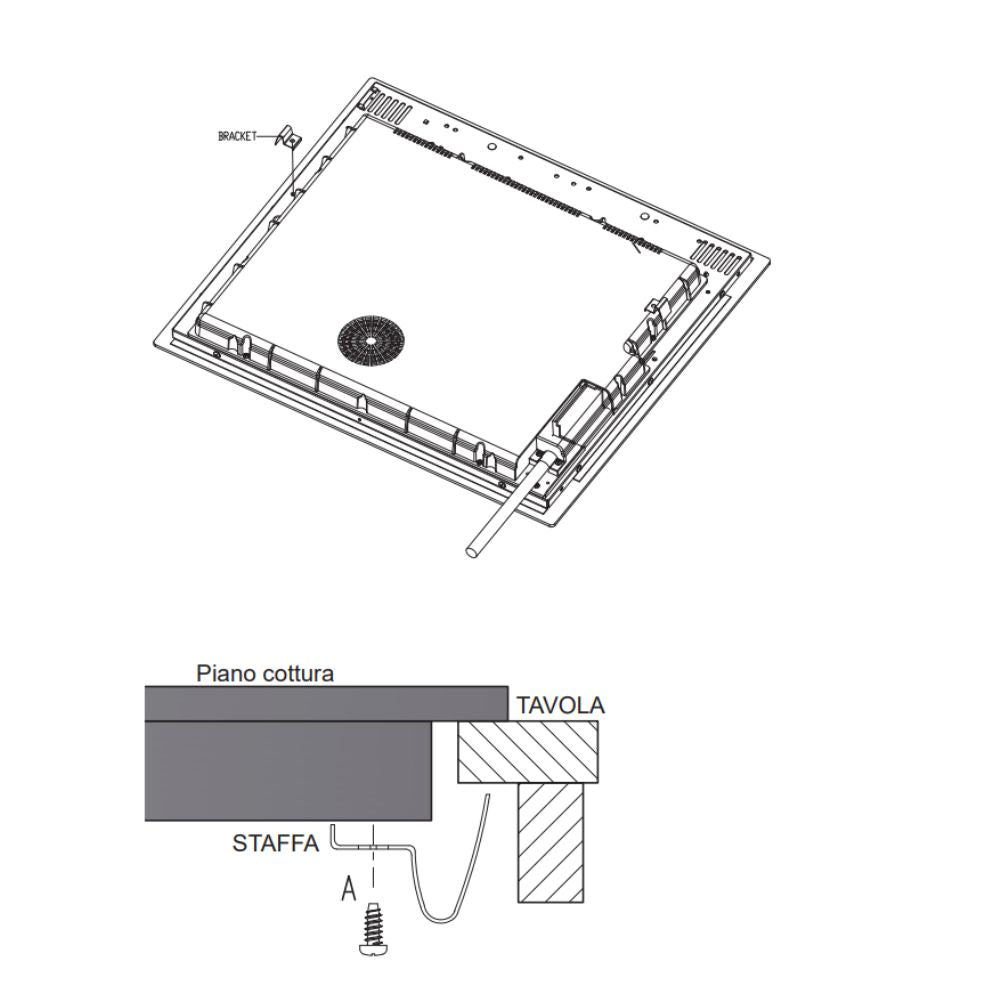 Piano cottura induzione 4 zone colore nero - Master Kitchen MKHI604BK