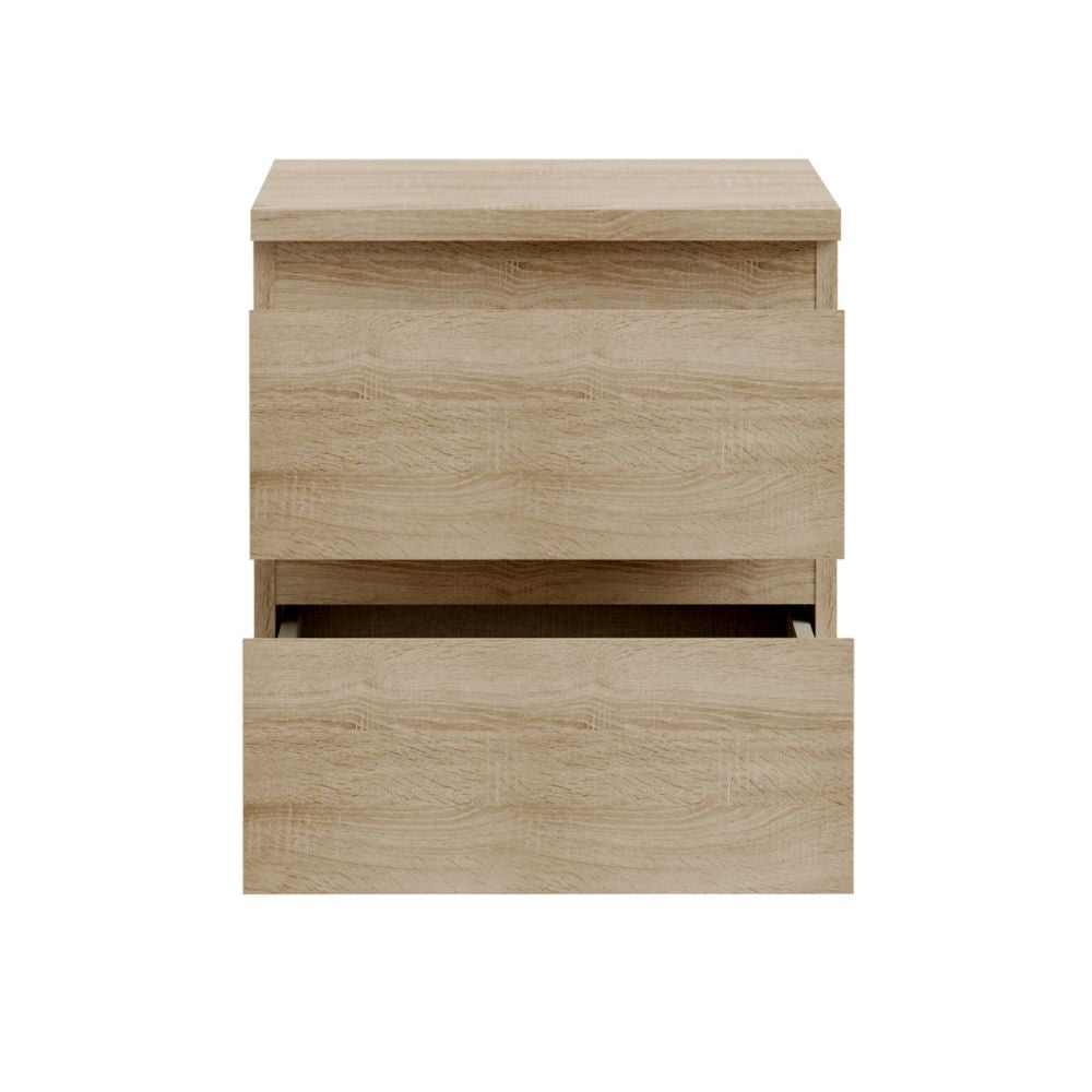 Comodino 2 cassetti rovere  41.8x32.2x49.3H Morgan