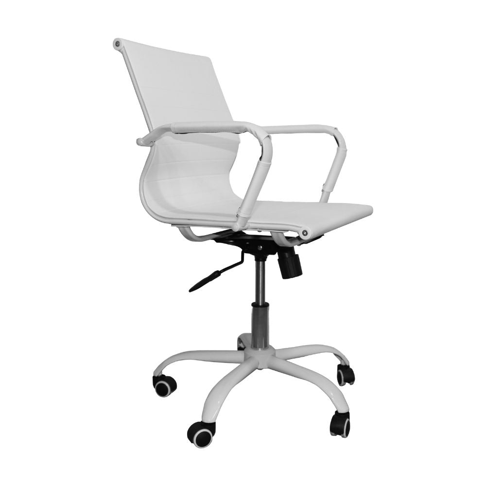Poltrona ufficio con schienale ergonomico e ruote colore bianco H91 Nuvia