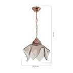 Suspension 54h en cuivre et verre fumé Volga