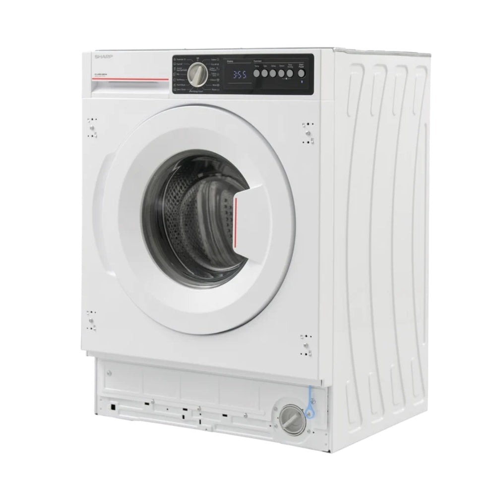 Lavatrice integrata 8 kg 1400 RPM classe A con tecnologia a vapore Sharp ES-NIB814BWNA-IT