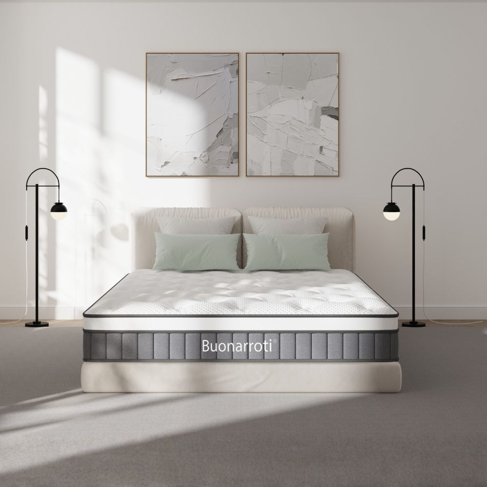 Matelas double à ressorts ensachés et tissu tricoté 160x190x21H Pici