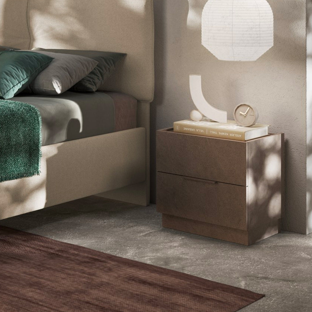 Comodino 50 cm con 2 cassetti colore bronzo - Mustella