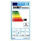 SAMET UNTERBAUHAUBE 90 CM EINZELMOTOR EDELSTAHLFARBEN