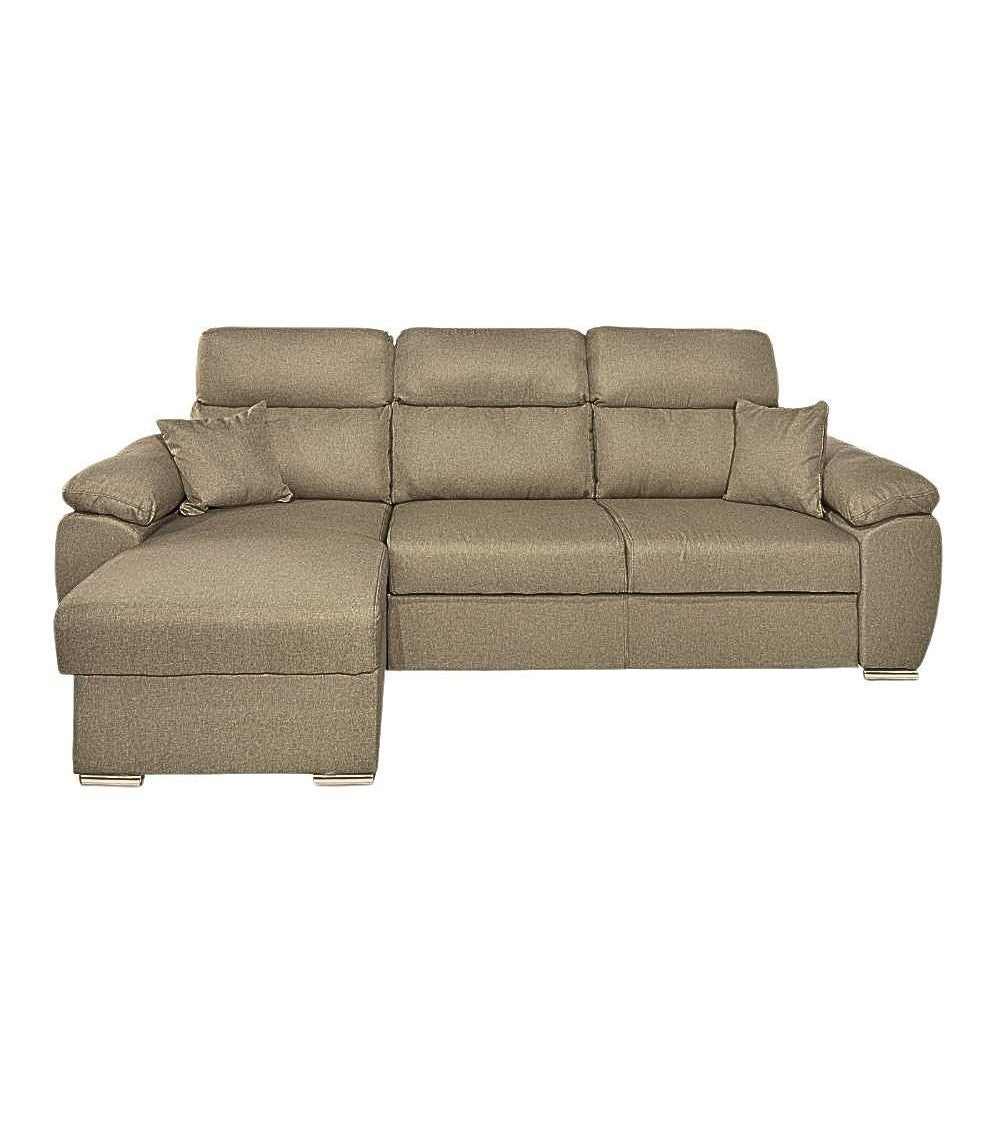 Canapé d'angle réversible avec coffre couleur cappuccino ComoII tissu giulia9703