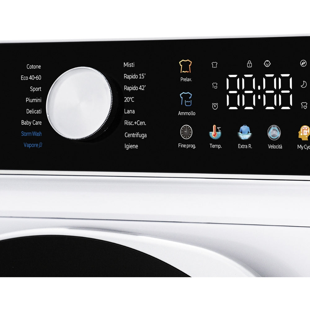 Lavatrice 1400 giri 12 kg inverter BLCD con display touch a colori bianco classe A Daya MAGIC12A3