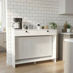 CONSOLE CACHE RADIATEUR OPELYA 130 CM AVEC DEUX TIROIRS COULEUR BLANC