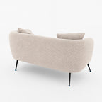 Divano 2 posti in tessuto grigio mouse con piedi neri 141x70x74H Nuvia