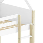 Letto a castello a forma di casetta in legno colore bianco - Monteido