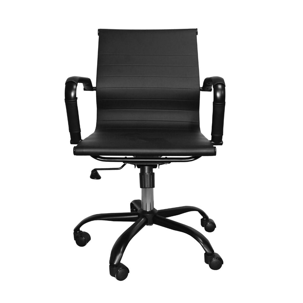 Poltrona ufficio con schienale ergonomico e ruote colore nero H91 Nuvia