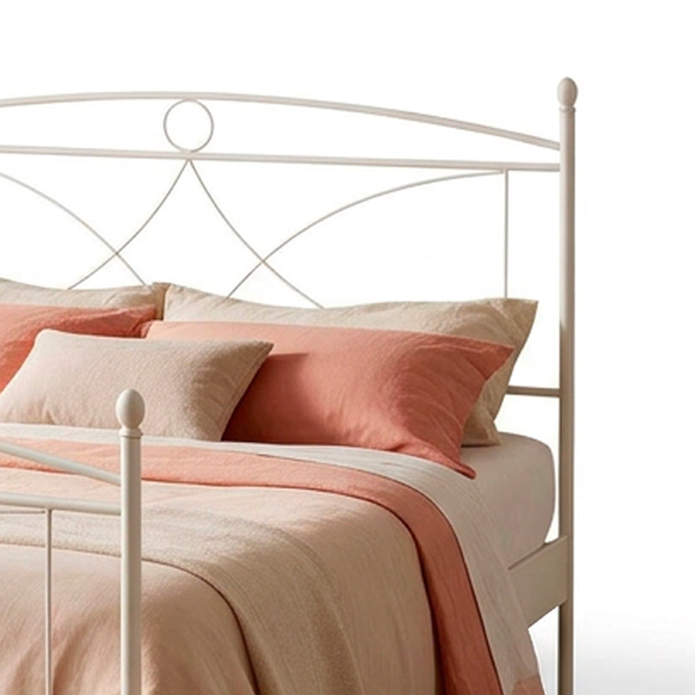 Letto matrimoniale in ferro battuto bianco opaco 160x190 cm Alice