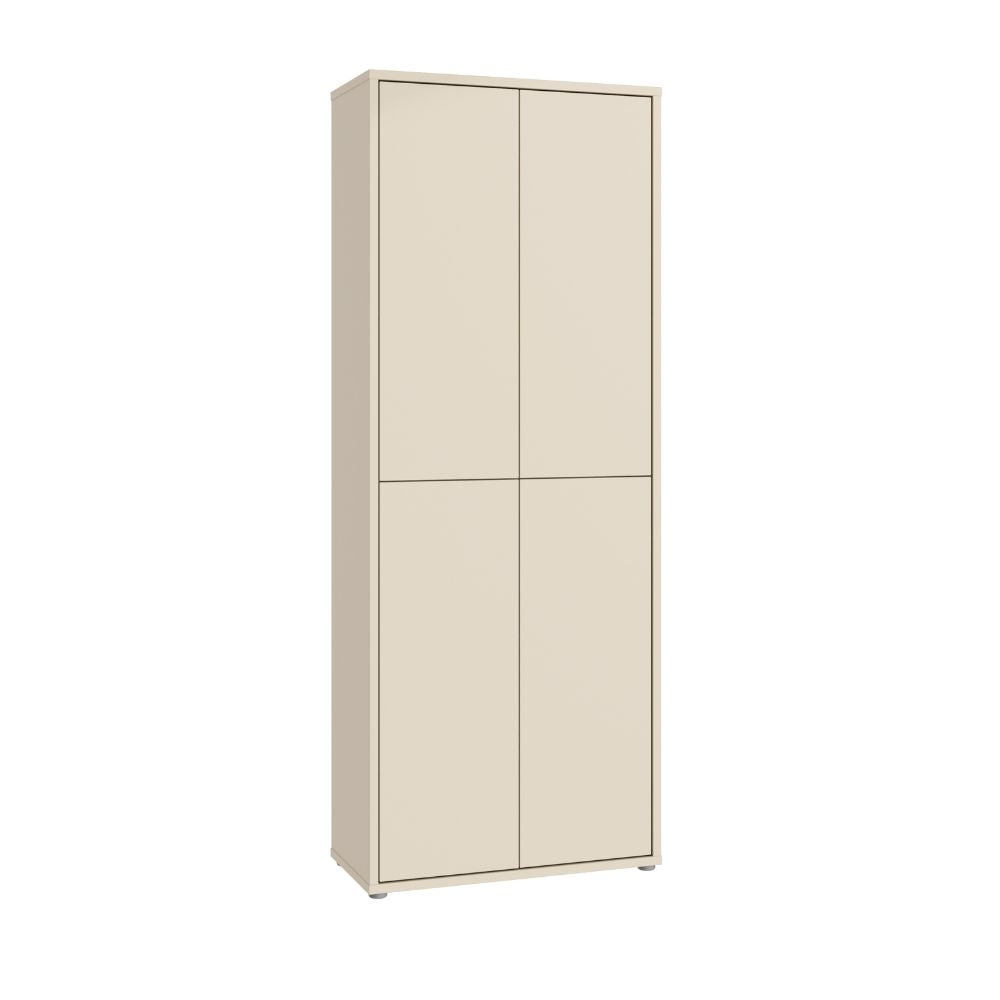 Armoire polyvalente 4 portes 74.5x35x192 coloris cachemire Medea