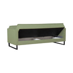 Divano letto con contenitore 3 posti in vellutino colore verde oliva - Legen