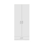 Armoire 2 portes 1 tiroir coloris blanc 89x54x210.5H Arcadia