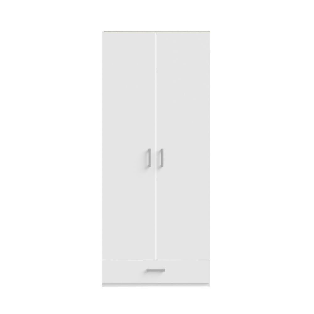 Armadio 2 ante 1 cassetto colore bianco 89x54x210.5H Arcadia