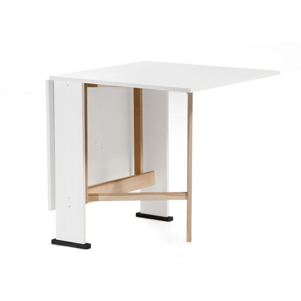 Table console pliante gain de place couleur blanc 21x74x78H cm - Misty